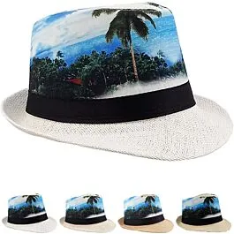 Dozen Wholesale Tropical Print Trilby Fedora Hats