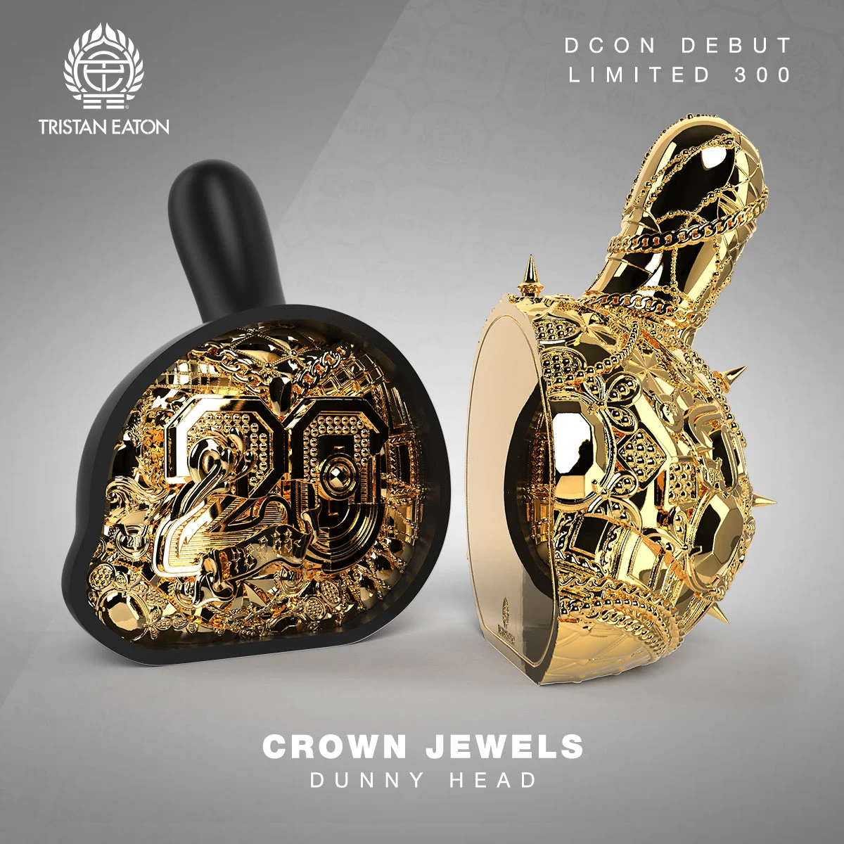 20th Anniversary Dunny Head 12" Art Figure - "Crown Jewels" by Tristan 