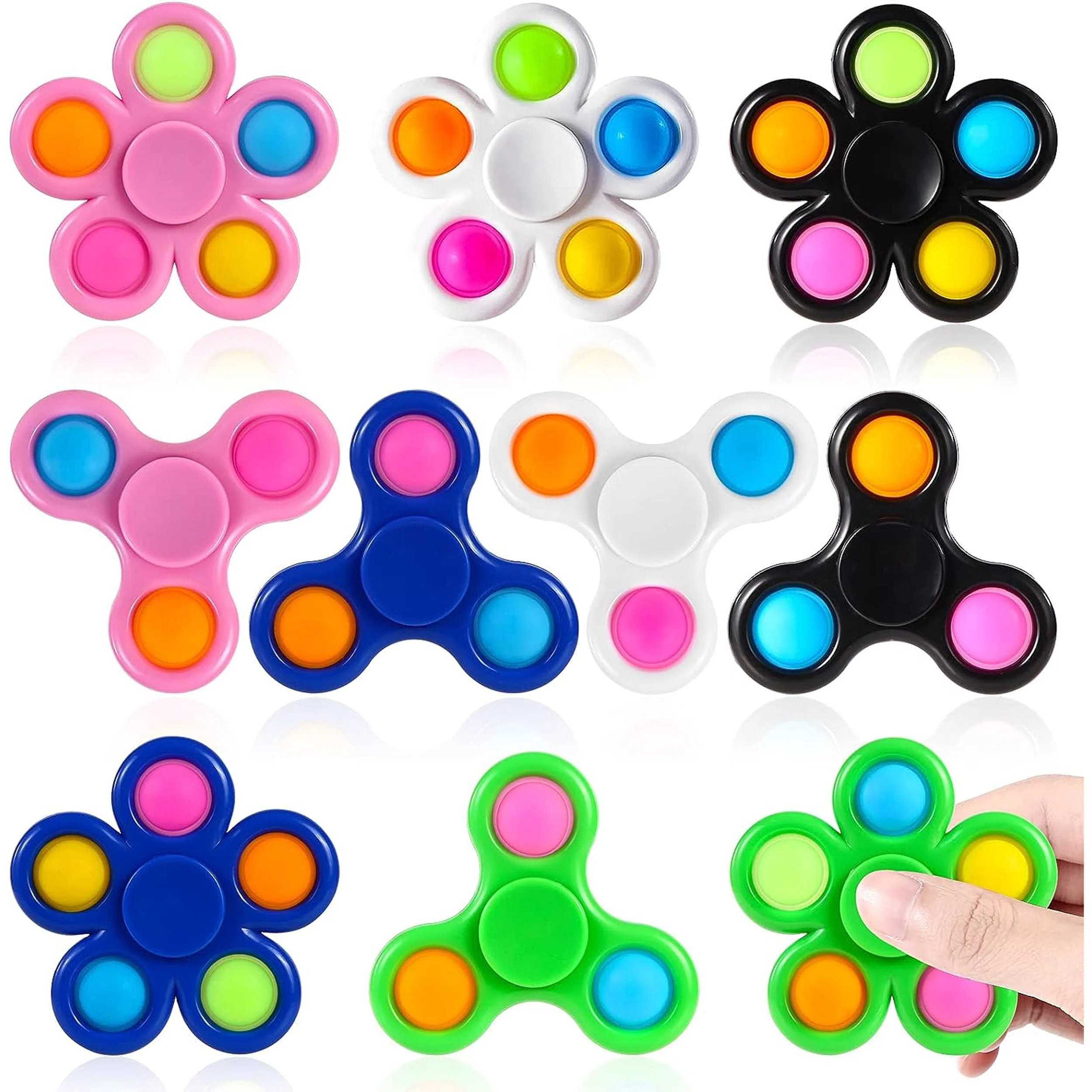 LED Fidget Spinner Light Up Multicolor Flip Spinners For Kids & Adults