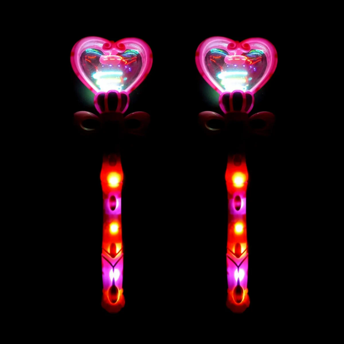 Led light up Spinning Heart Wand with Wings
