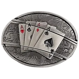 Four of A Kind Play Cards Hidden Knife Belt Buckle