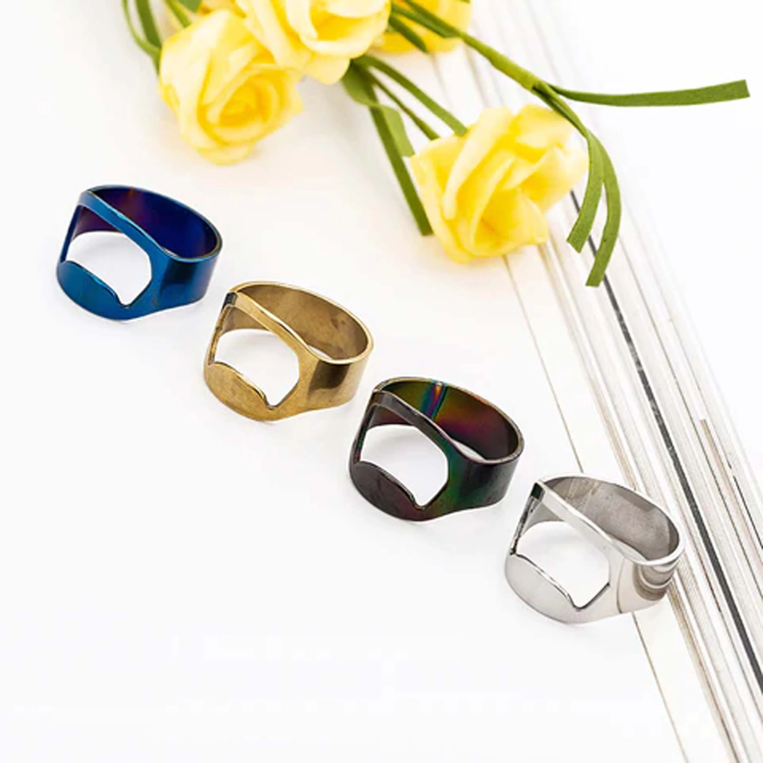 Metal Bottle Opener Rings- Assorted (sold by dozen, 4 pack, piece)