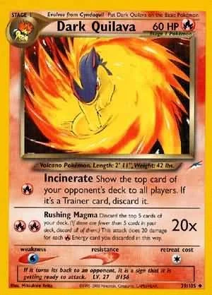 Pokemon - Dark Quilava - 39/105 - Uncommon Unlimited - Neo Destiny Series