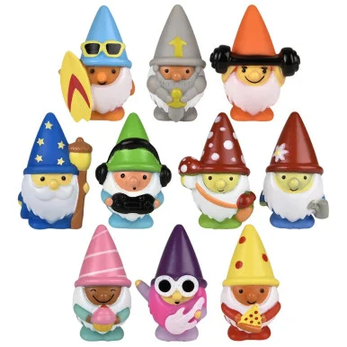 Rubber Gnome Assortment 2" - 500 Pcs Bulk Assorted Toy Gifts