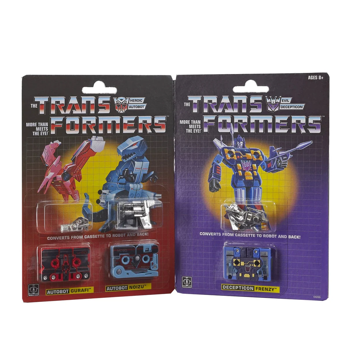 Transformers Vintage G1 Dinocassettes Gurafi, Noizu and Frenzy Reissue - 3-pack