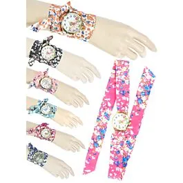 Vintage Fashion Watches with Floral Design Bracelet Wrap for Ladies