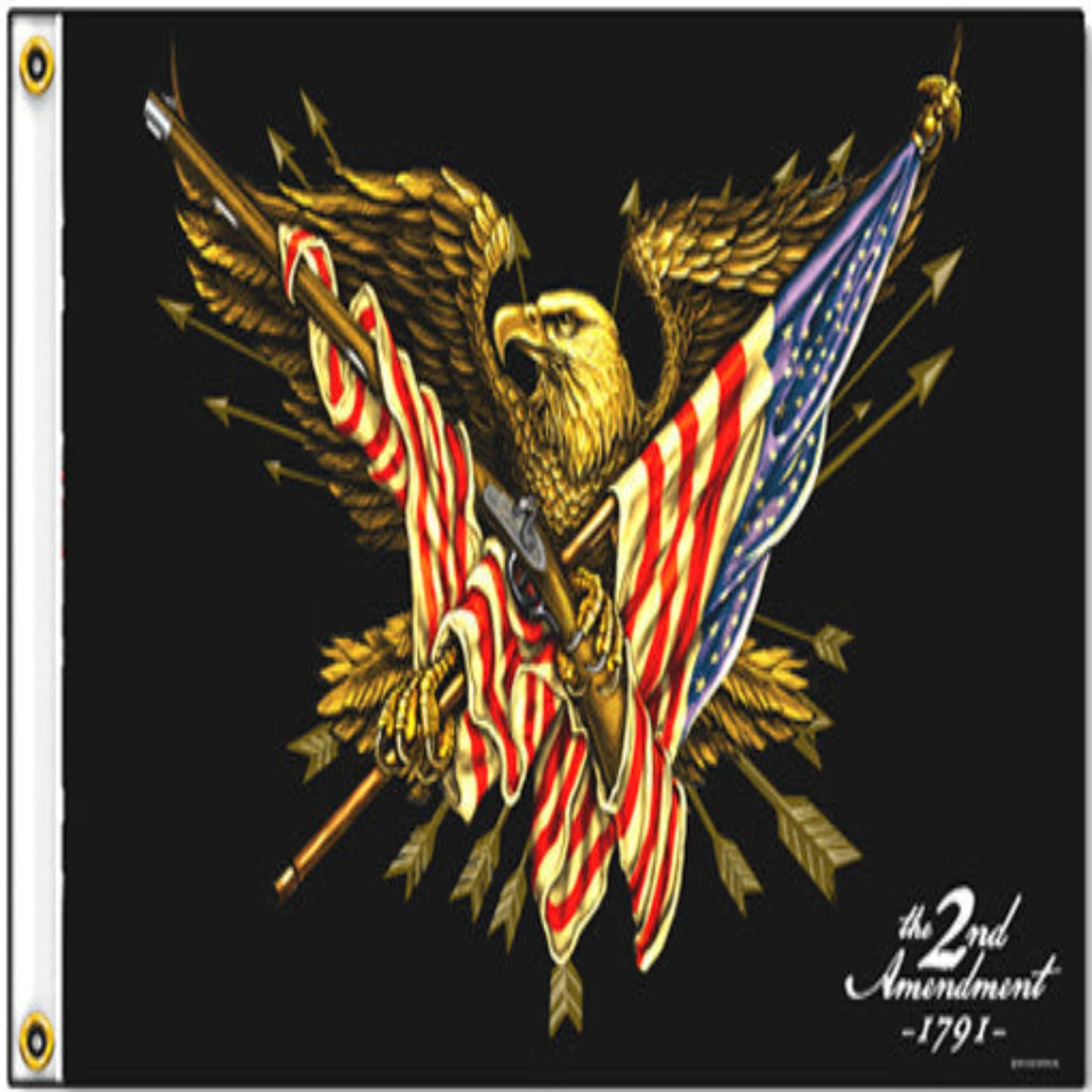 Wholesale 2nd Amendment Bald Eagle and Fireman 3 x 5Motorcycle Biker Flag (sold by the piece)