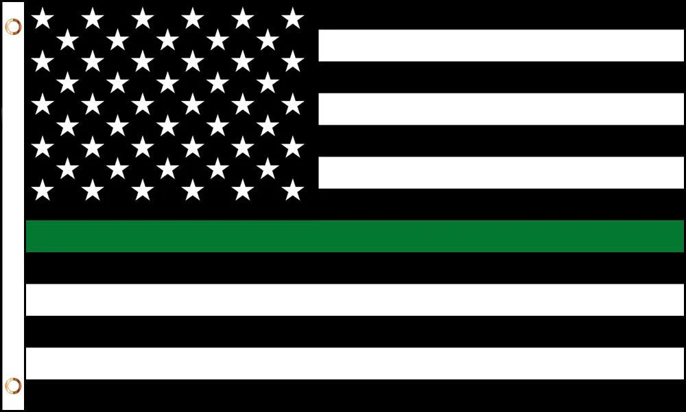 Wholesale AMERICAN THIN GREEN LINE military / border patrol lives3 X 5 FLAG ( sold by the piece )