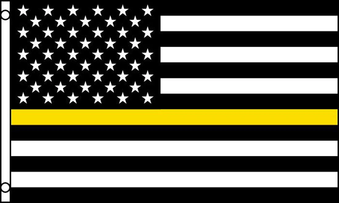 Wholesale AMERICAN THIN YELLOW LINE law enforcement3 X 5 FLAG ( sold by the piece )