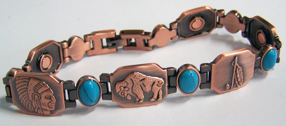 Wholesale INDIAN STYLE COPPER MAGNETIC LINK BRACELET(sold by the piece )