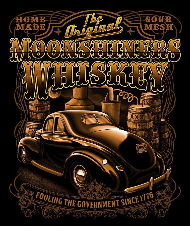 Wholesale MOONSHINE WHISKEY VINTAGE CAR SHORT SLEEVETEE-SHIRT (Sold by the piece)