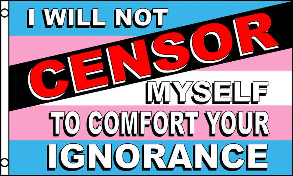 Wholesale NOT CENSOR MYSELF TRANSGENDER RAINBOW PRIDE3 X 5 FLAG ( sold by the piece )