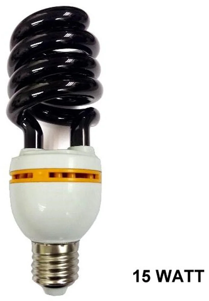 Wholesale TWIST SPIRAL 15 WATT ENERGY SAVER BLACK LIGHT BULB ( sold by the piece )